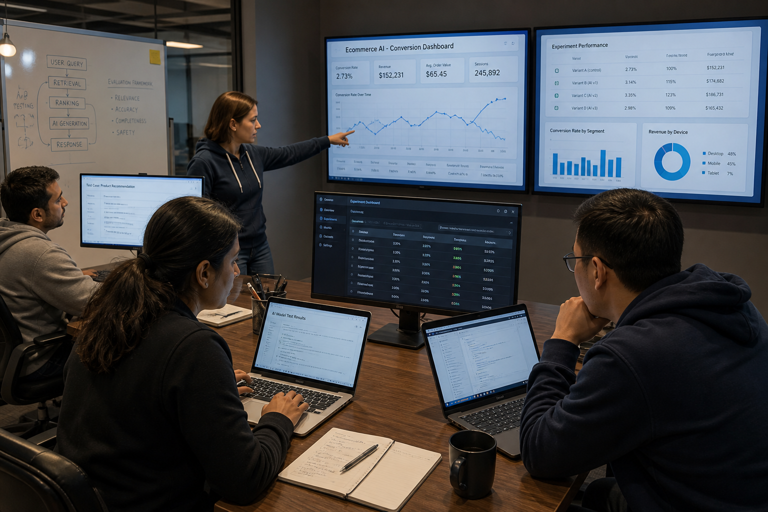Teams testing ecommerce AI models against conversion dashboards